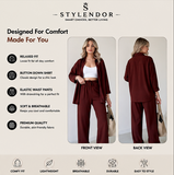 Two Piece Suit Button Co-Ord Casual Set