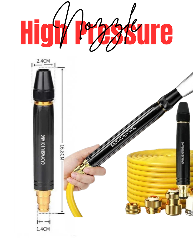 🔥 Imported High Pressure Adjustable Water Spray Nozzle – Heavy Duty Brass Connector | Car Wash & Gardening Pro Tool