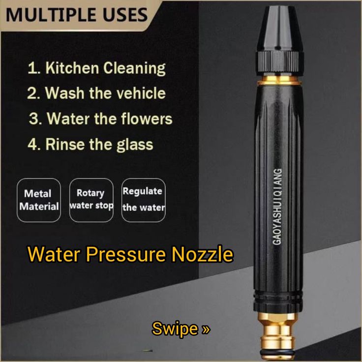 Imported High Pressure Water Nozzle for Car Wash, Bike, Floor & Garden Cleaning