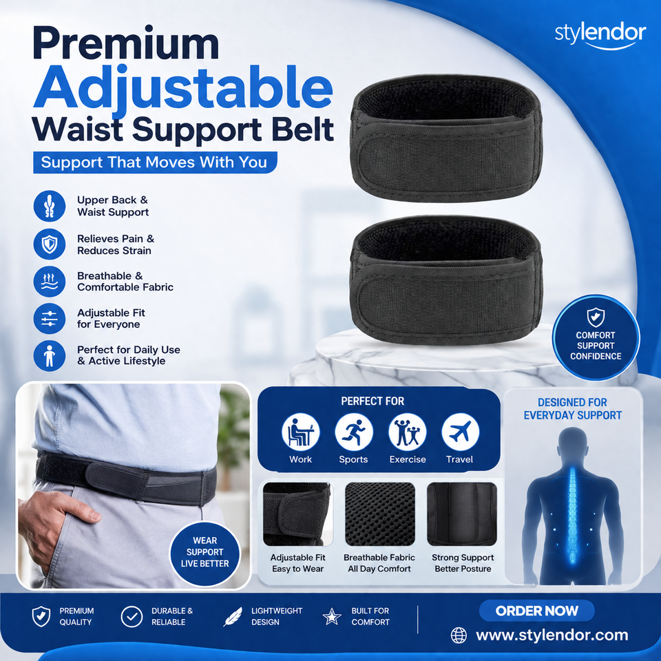 Premium Adjustable Waist Support Belt – Back Pain Relief