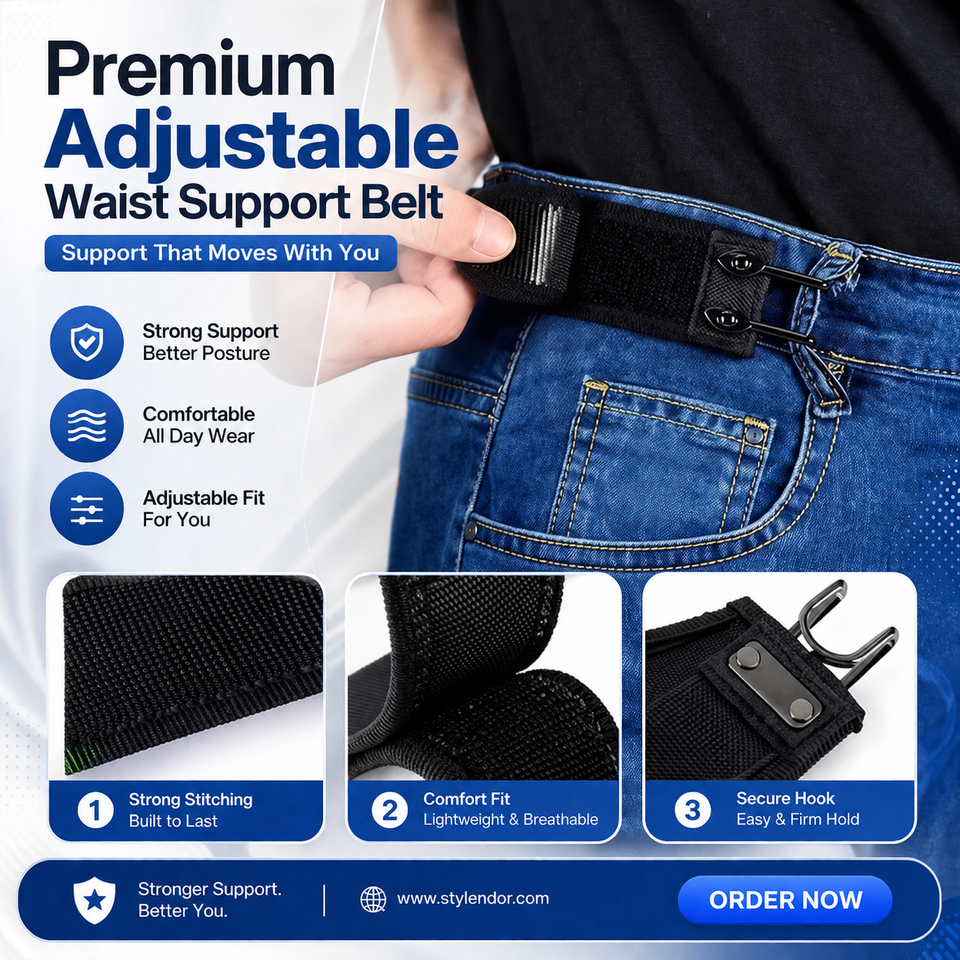 Premium Adjustable Waist Support Belt – Back Pain Relief