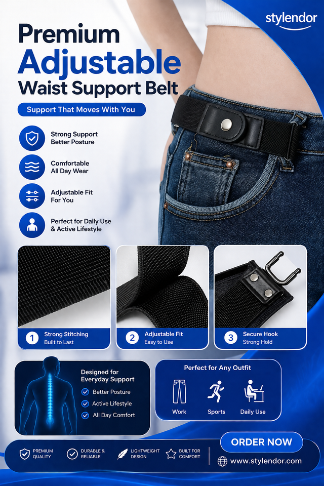 Premium Adjustable Waist Support Belt – Back Pain Relief