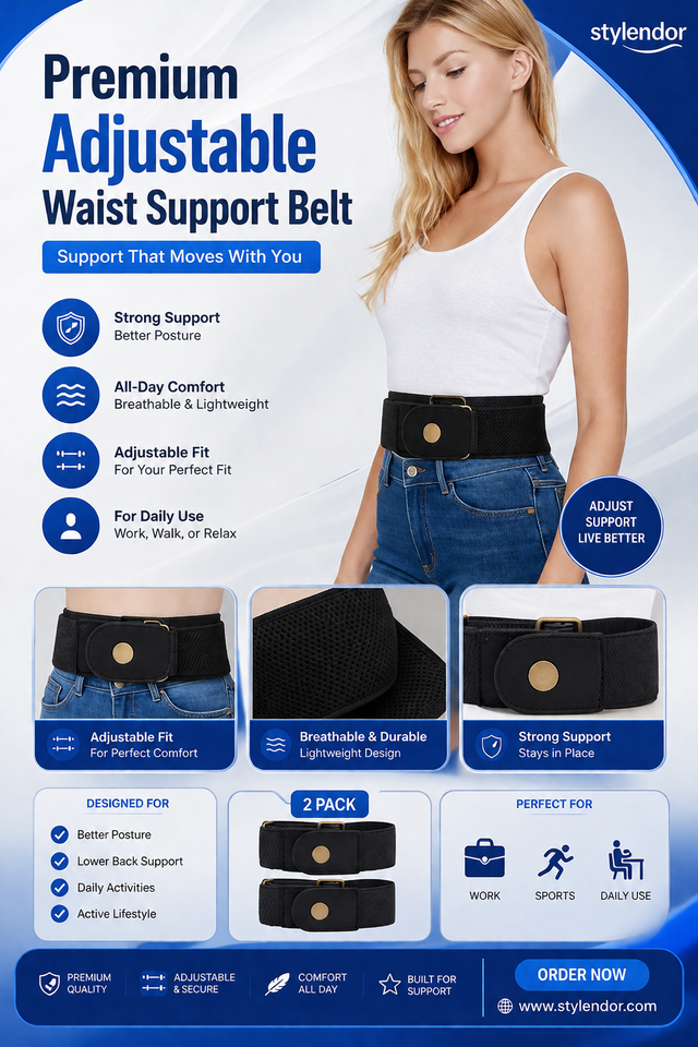 Premium Adjustable Waist Support Belt – Back Pain Relief