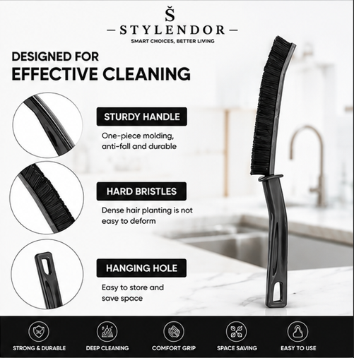 Multipurpose Hard Bristled Crevice Cleaning Brush (Buy 1 Get 1 Free)