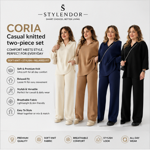 CORIA - Casual knitted two-piece set