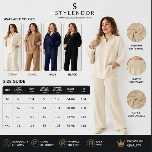 CORIA - Casual knitted two-piece set
