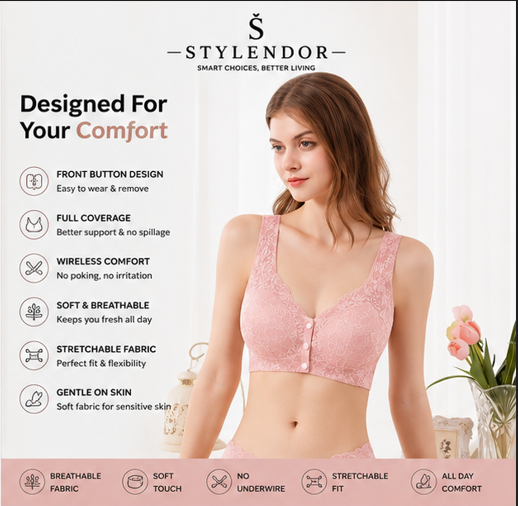 Comfortable & Convenient Front Button Bra 😍😍