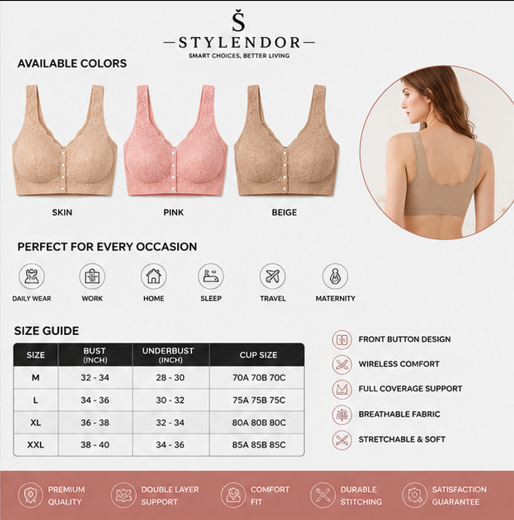 Comfortable & Convenient Front Button Bra 😍😍