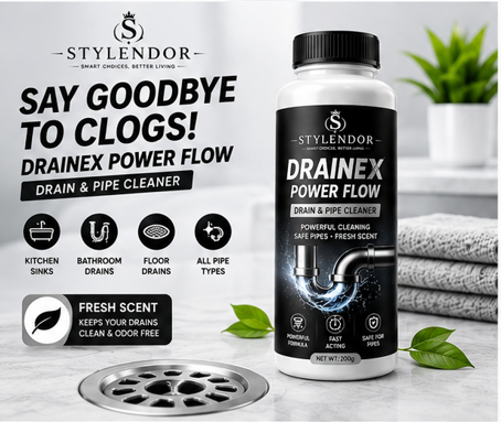 DRAINEX POWER FLOW-Instant sink & drain cleaning powder