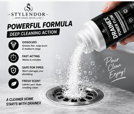 DRAINEX POWER FLOW-Instant sink & drain cleaning powder