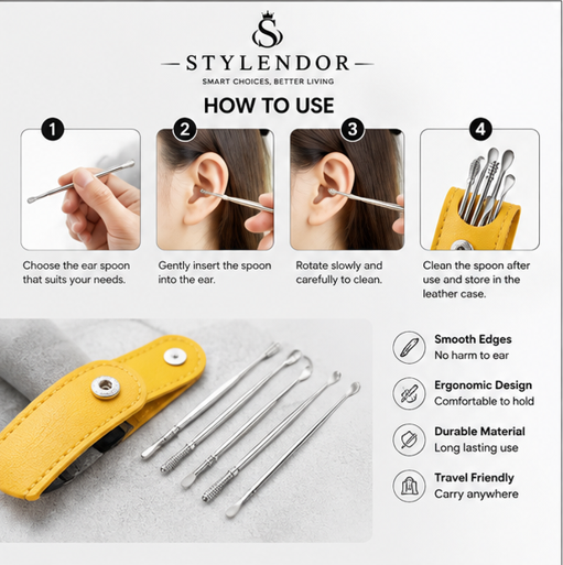 Premium Ear Wax Removal Kit – Safe, Reusable & Easy Ear Cleaning Tool Set