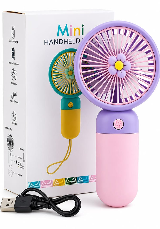 Portable Rechargeable Mini Fan – USB Cooling Fan for Home & Office