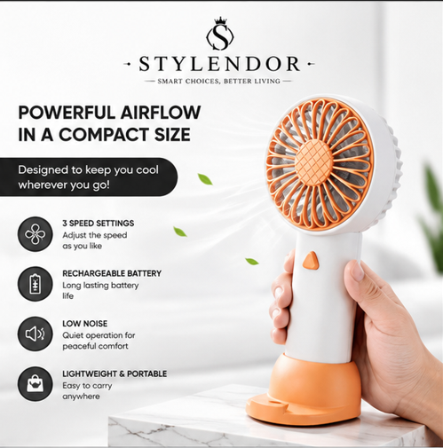 Portable Rechargeable Mini Fan – USB Cooling Fan for Home & Office