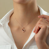 Love Heart Projection Necklace 100 Languages I Love You Pendant With Free Gift Box
