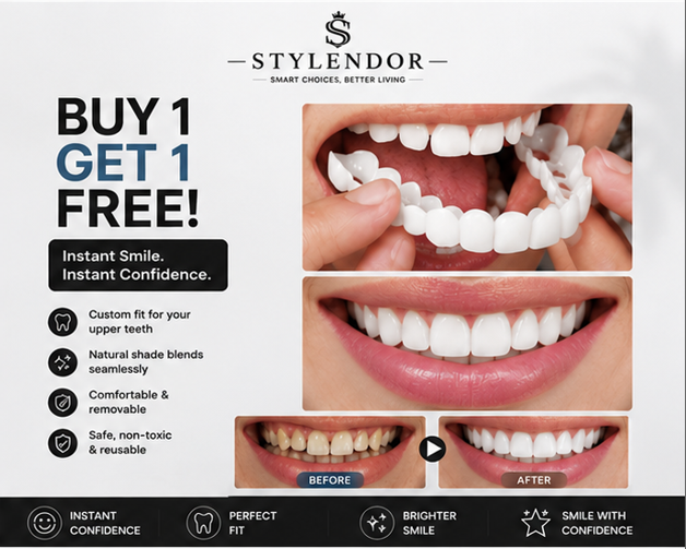 Instant Snap-On Smile Teeth Veneers – Perfect White Smile in Seconds (BUY 1 GET 1 FREE)