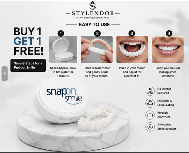 Instant Snap-On Smile Teeth Veneers – Perfect White Smile in Seconds (BUY 1 GET 1 FREE)